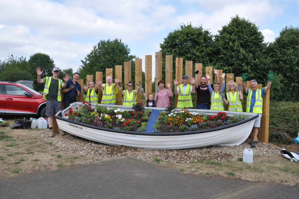 Oakham in Bloom celebrate the hard work of their volunteers, including the renovation of the floral boat display on the Stamford Road roundabout (Photo: Oakham in Bloom) Oakham in Bloom celebrate the hard work of their volunteers, including the renovation of the floral boat display on the Stamford Road roundabout (Photo: Oakham in Bloom)