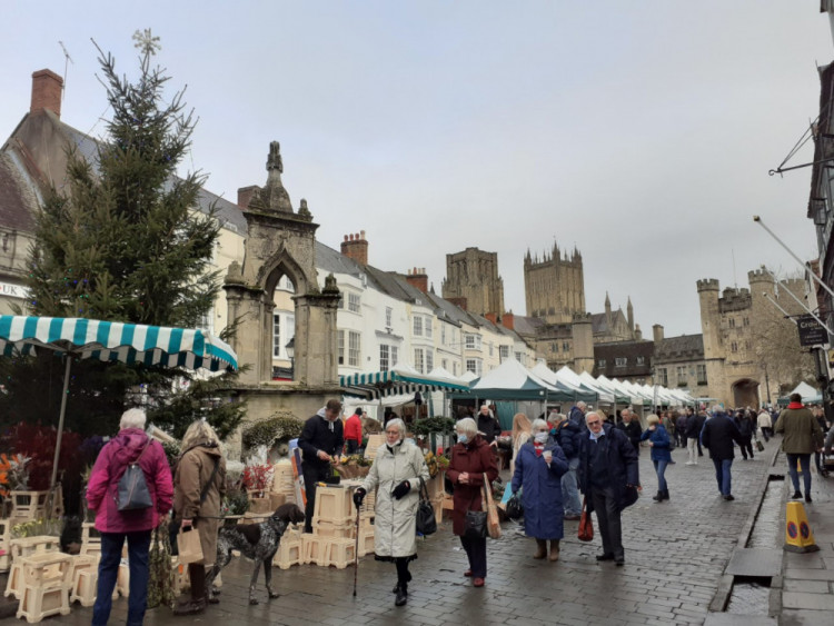 Christmas at Wells returns on Saturday 6 December 2025, featuring local stalls, food vendors, and live entertainment, creating a festive city-centre atmosphere.