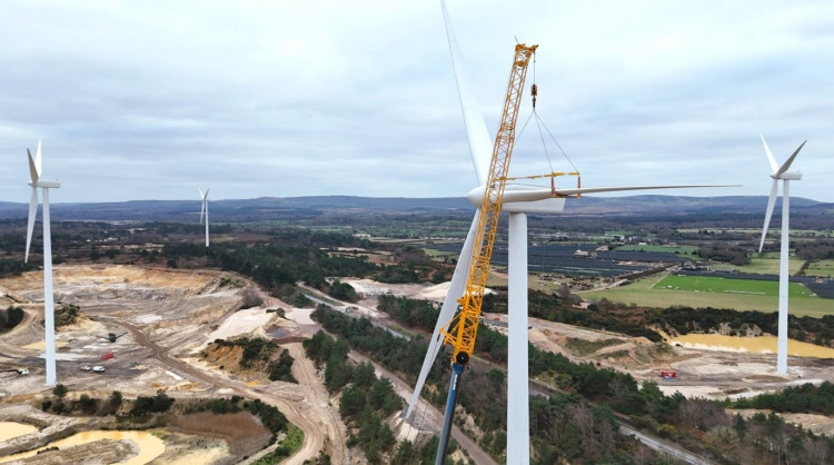 The county’s current biggest wind turbines at the Alaska Farm site, Masters Pit