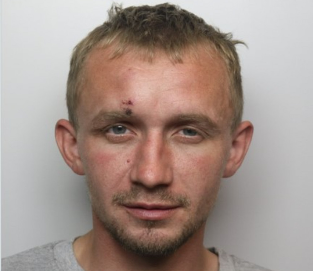 John Martin, 31, of no fixed address has been jailed (image via Staffordshire Police) John Martin, 31, of no fixed address has been jailed (image via Staffordshire Police)