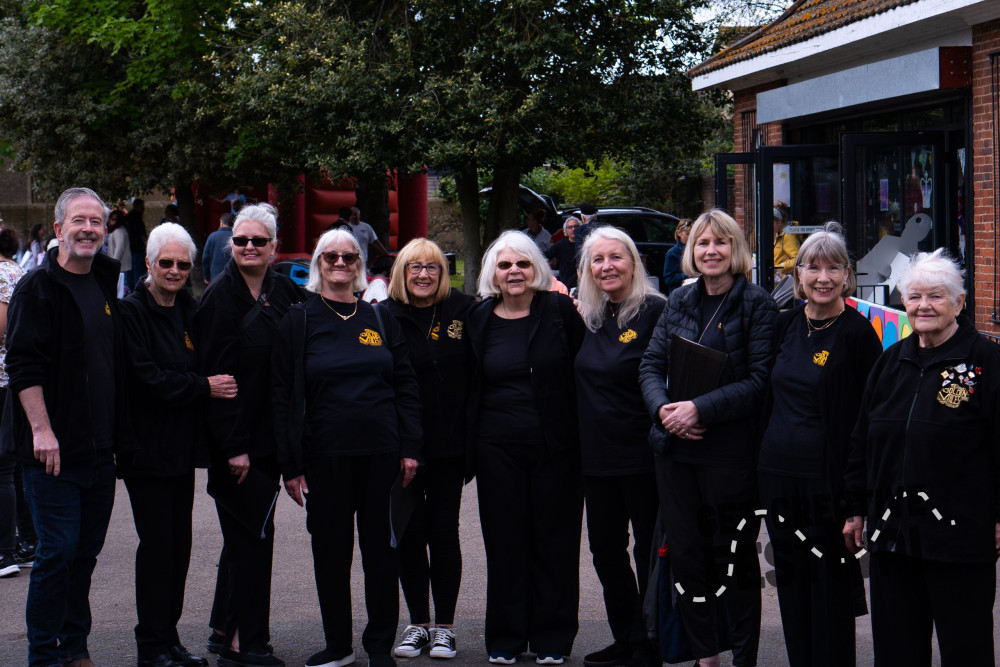 Members of Thurrock Voices ready to perform in Grays Town Park. Members of Thurrock Voices ready to perform in Grays Town Park.