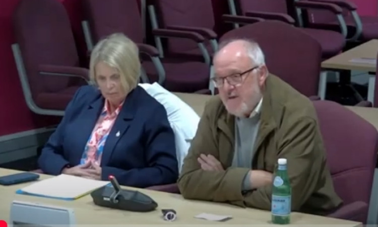Isobel Beacom from Wedmore Parish Council and Colin Fisher, chairman of Stoke St. Mary Parish Council. CREDIT: Somerset Council. 