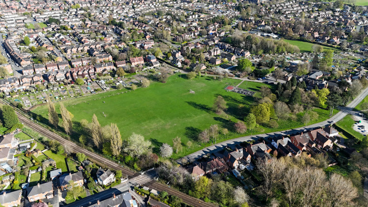 An aerial view of Brookfield Park and the surrounding area in Nantwich (Jonathan White).