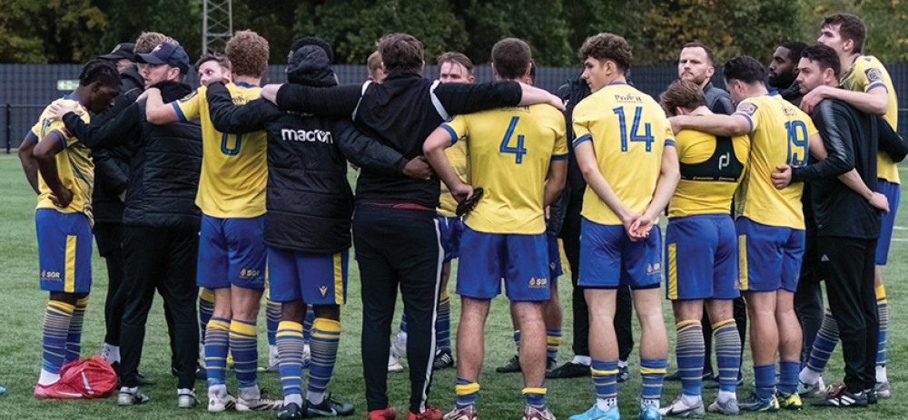 Post match Blues! Grays players gather to reflect on their defeat at Heybridge. Post match Blues! Grays players gather to reflect on their defeat at Heybridge.