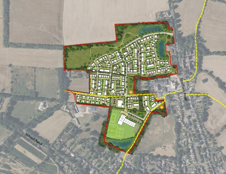 Illustrate masterplan of the proposals for 268 new homes in Hockley Heath (image via planning application)