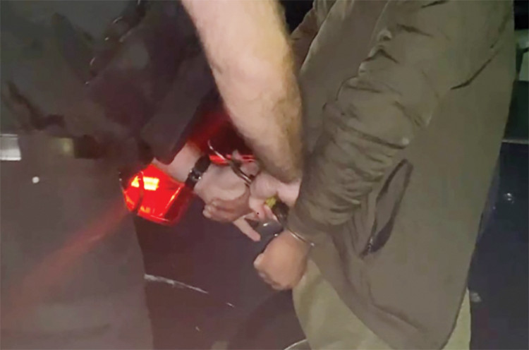 A man was arrested on suspicisaon of drug offences after police spotted his flat tyre.