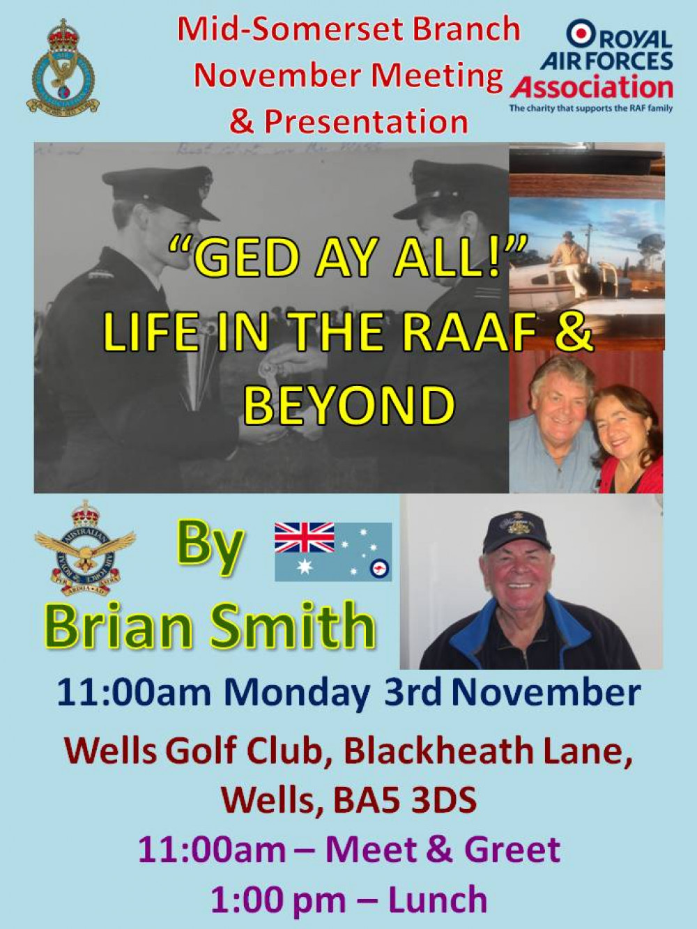 ROYAL AIR FORCES ASSOCIATION MID-SOMERSET BRANCH NOVEMBER PRESENTATION & MEETING