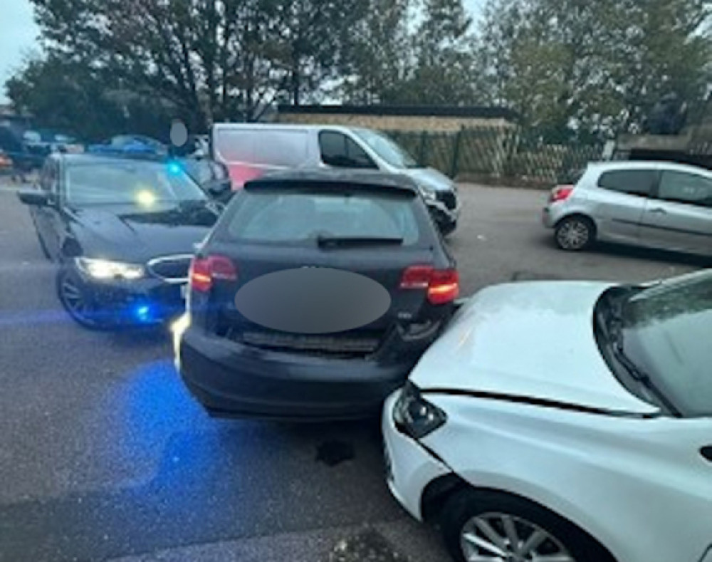 The suspect car was brought to a tactical halt The suspect car was brought to a tactical halt