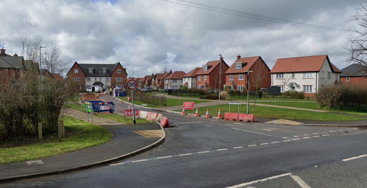 Bluebell Road, Holmes Chapel (Google) Bluebell Road, Holmes Chapel when construction work was under way during an earlier phase of the scheme (Google)