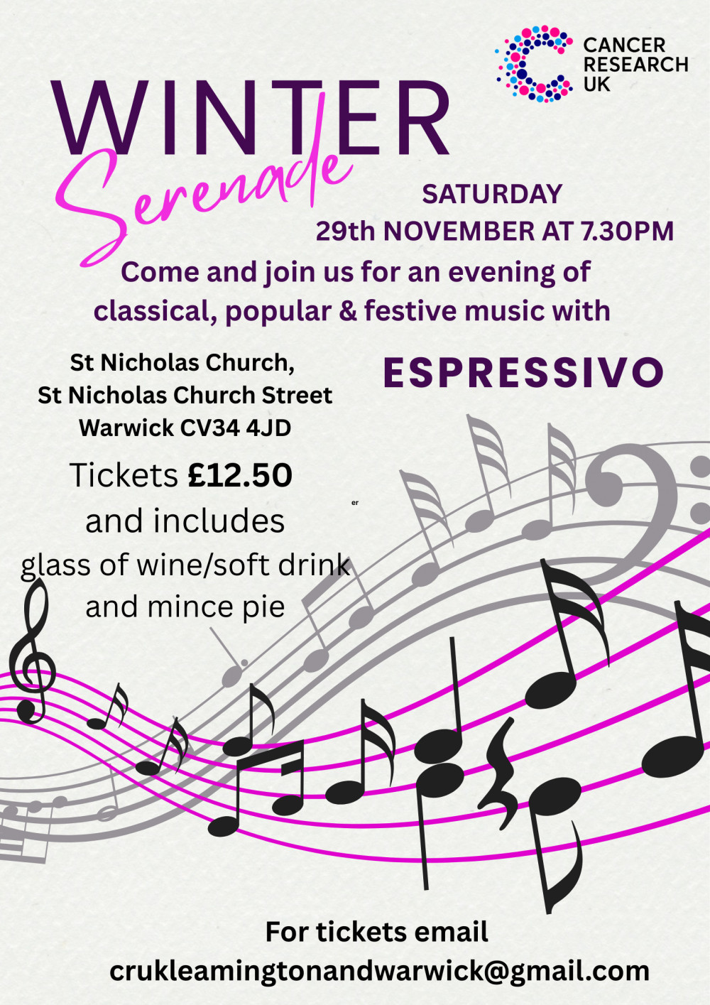 Winter Serenade in aid of Cancer Research UK