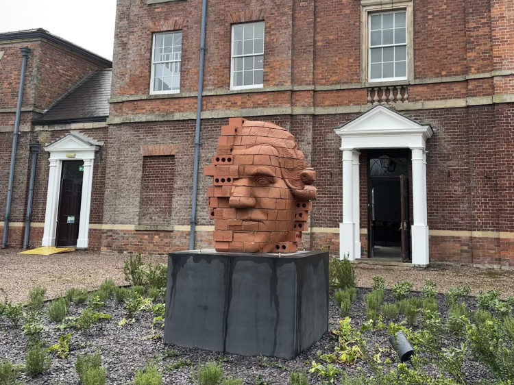 The demolished Wedgwood statue has been restored and unveiled at Etruria Hall (image via Nub News) The demolished Wedgwood statue has been restored and unveiled at Etruria Hall (image via Nub News)