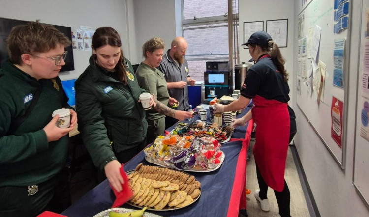 The RRT thanking A&E staff at Macclesfield District General Hospital (Credit: RRT) The RRT thanking A&E staff at Macclesfield District General Hospital (Credit: RRT)