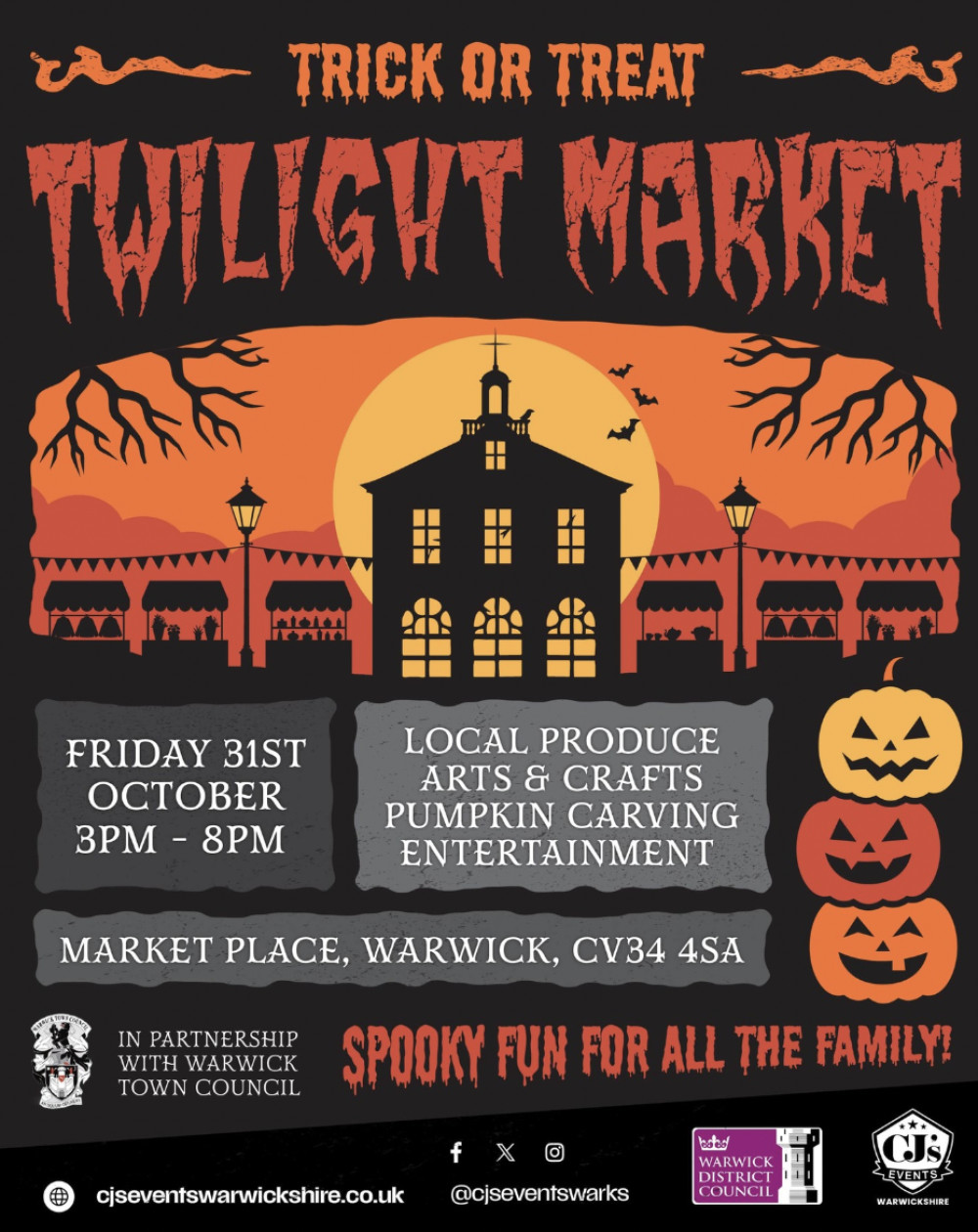 The Trick or Treat Twilight Market is set for 31 October 2025 and will be held at Market Square (image via CJ's Events)  The Trick or Treat Twilight Market is set for 31 October 2025 and will be held at Market Square (image via CJ's Events)