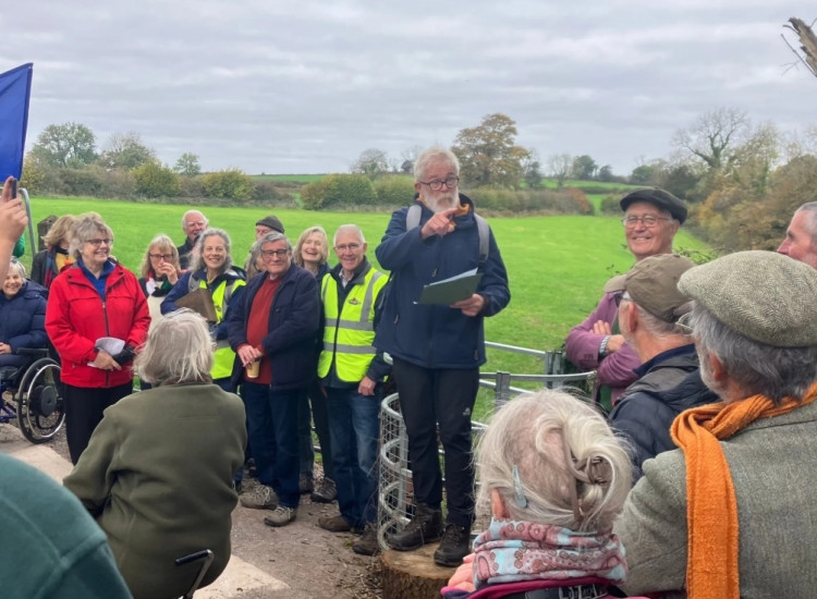 Christopher Somerville giving a speech at the opening of the Windsor Hill Greenway extension near Shepton Mallet. CREDIT: Greenways and Cycle Routes Christopher Somerville giving a speech at the opening of the Windsor Hill Greenway extension near Shepton Mallet. CREDIT: Greenways and Cycle Routes