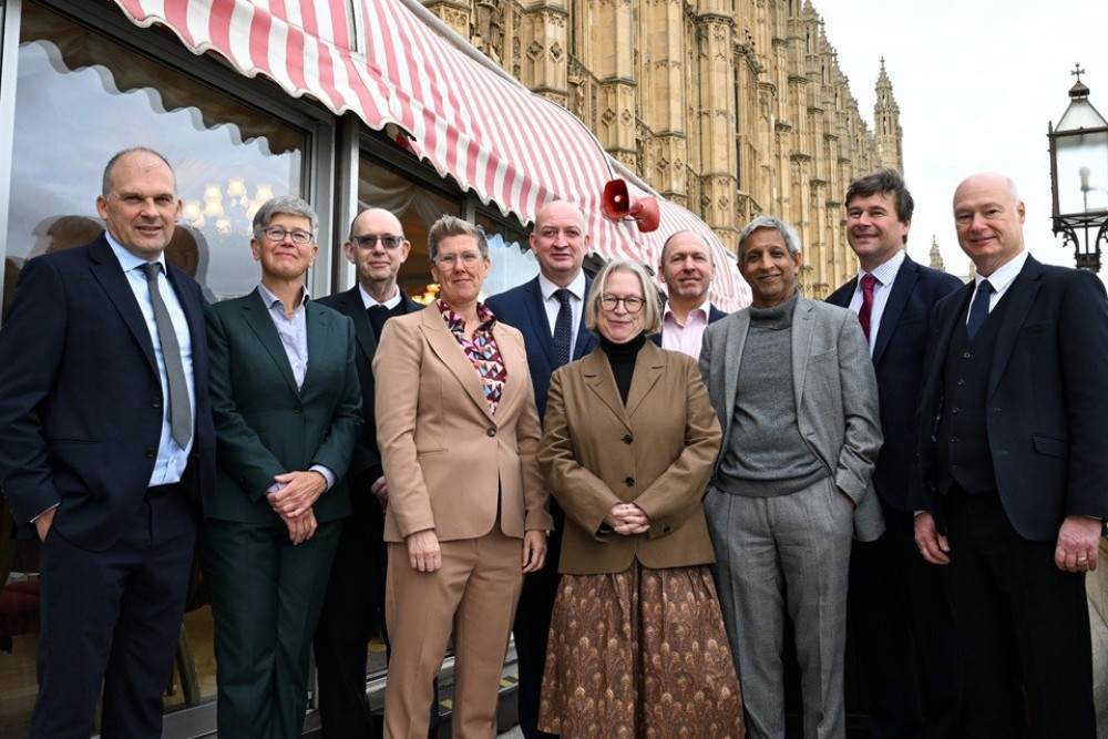 The 10 founding Vice-Chancellors at the reception in Parliament (image via Keele University) The 10 founding Vice-Chancellors at the reception in Parliament (image via Keele University)