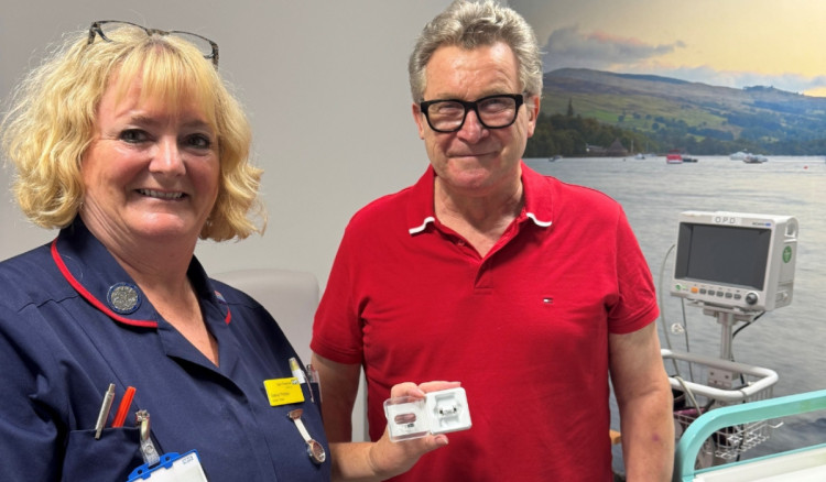 Outpatients senior sister Elaine Preston with patient George Tornetta (Credit: ECNHST) Outpatients senior sister Elaine Preston with patient George Tornetta (Credit: ECNHST)