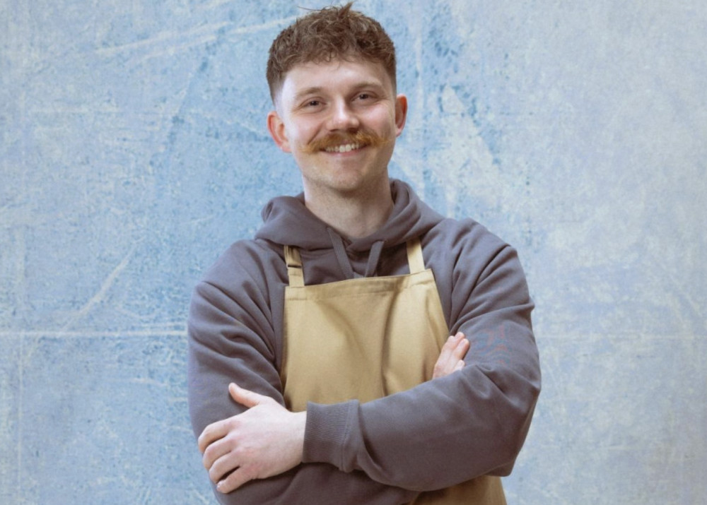 Warwickshire's Toby Littlewood exits the Great British Bake Off after yesterday's semi-final (image supplied)  Warwickshire's Toby Littlewood exits the Great British Bake Off after yesterday's semi-final (image supplied)