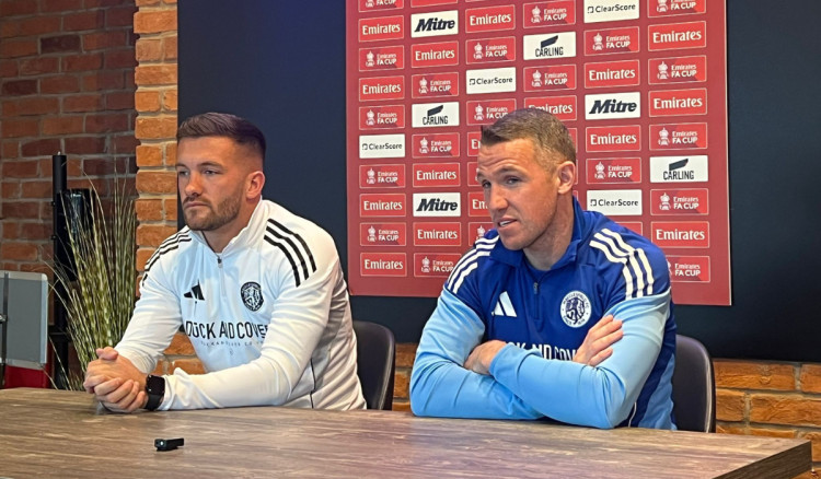 Paul Dawson and John Rooney spoke to the media ahead of Macclesfield's historic first round FA Cup match this weekend (Credit: Nub News) Paul Dawson and John Rooney spoke to the media ahead of Macclesfield's historic first round FA Cup match this weekend (Credit: Nub News)