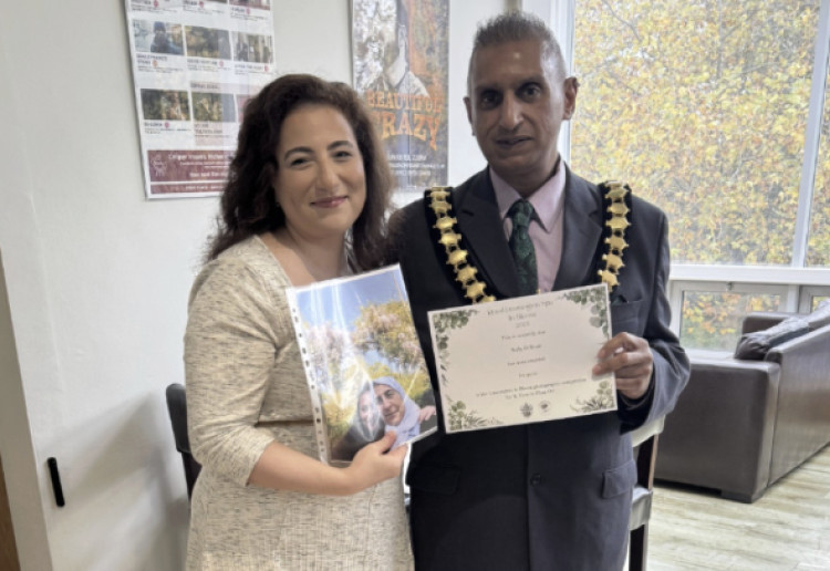 First Prize winner Nada El Houri  with  ‘A View to Float On’(image supplied)