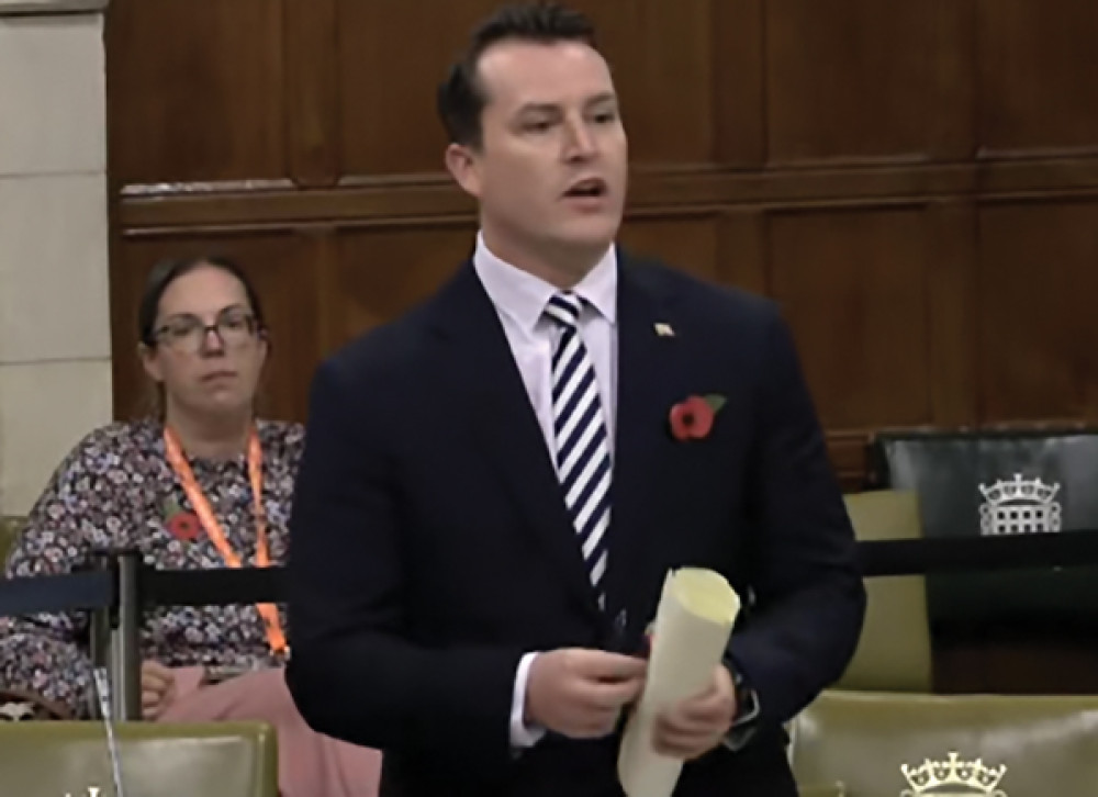 James McMurdock speaks in Westminster Hall. James McMurdock speaks in Westminster Hall.