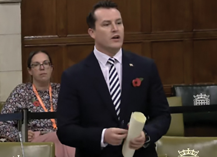 James McMurdock speaks in Westminster Hall. James McMurdock speaks in Westminster Hall.