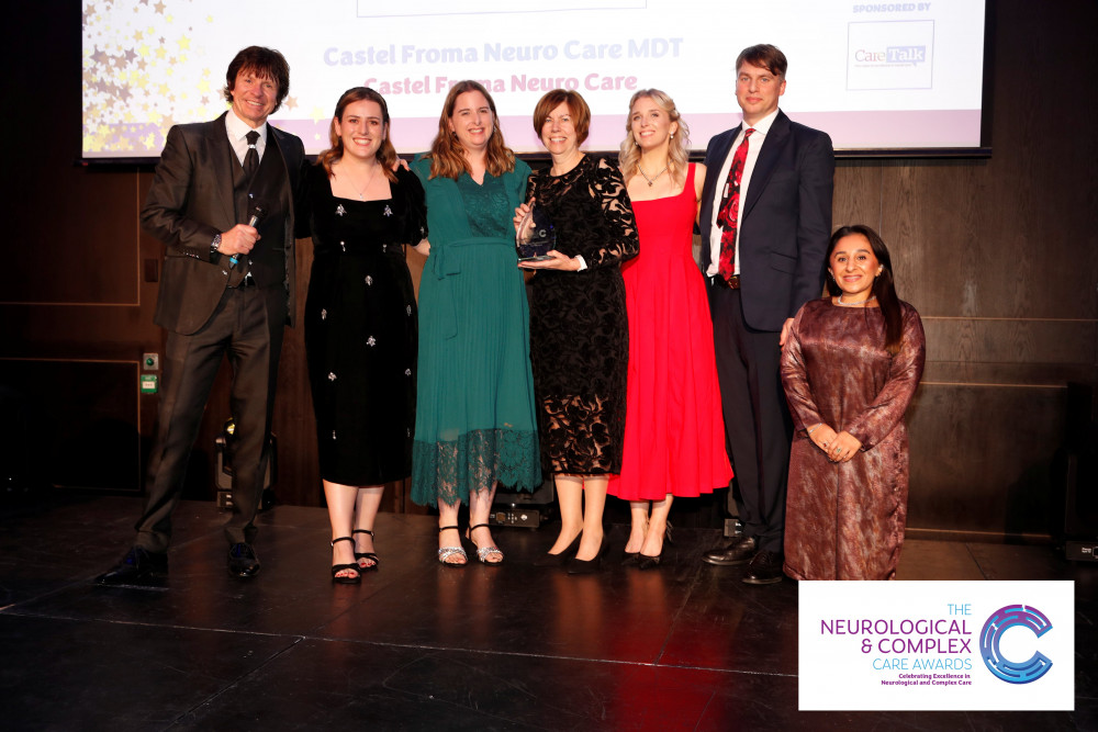 (From left) Steve Walls, compere; Nicole Fyfe, Kylie Gates, Marie Bawden, Elizabeth Jackson and Damon Hoad, all from Castel Froma; and Dr Shani Dhanda, celebrity guest. (From left) Steve Walls, compere; Nicole Fyfe, Kylie Gates, Marie Bawden, Elizabeth Jackson and Damon Hoad, all from Castel Froma; and Dr Shani Dhanda, celebrity guest.