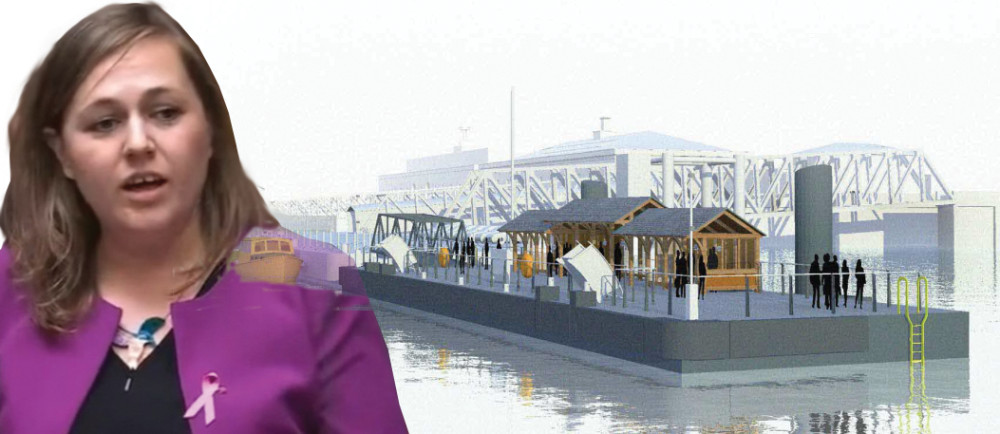 Jen Craft has had a critical eye on the pontoon process. Jen Craft has had a critical eye on the pontoon process.