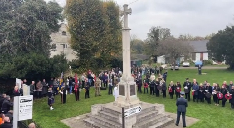 The annual wreath-laying service at St Stephen's Church, Purfleet. 