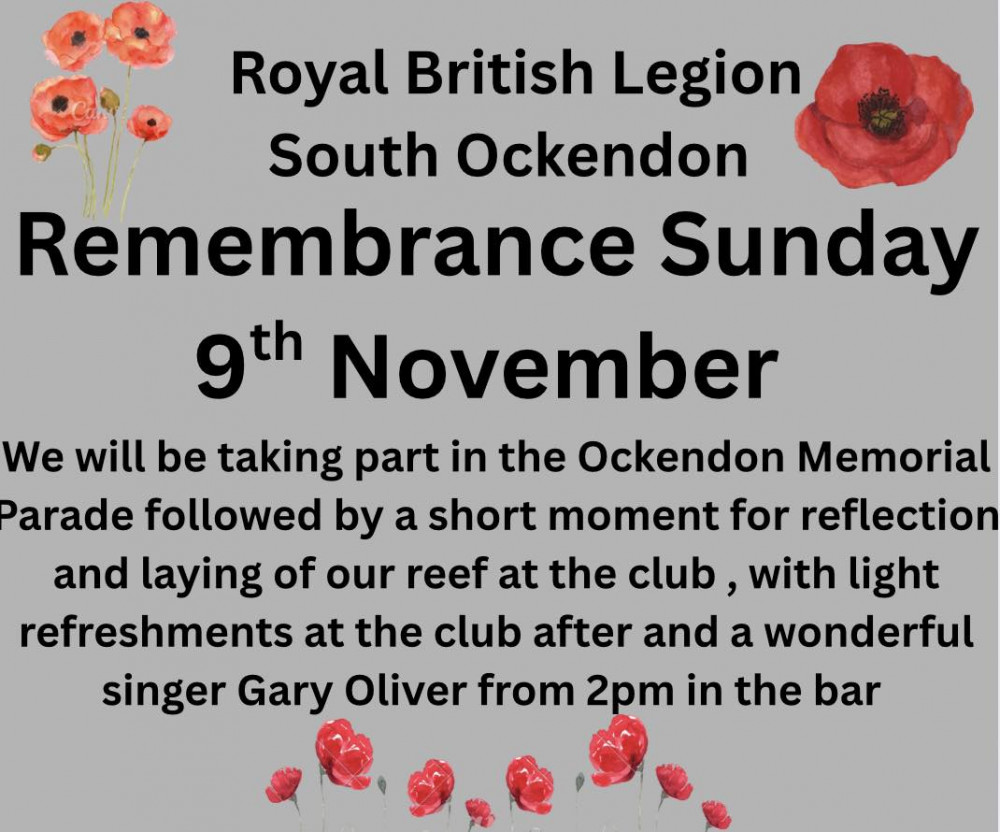 Remembrance Sunday. Ockendon RBL