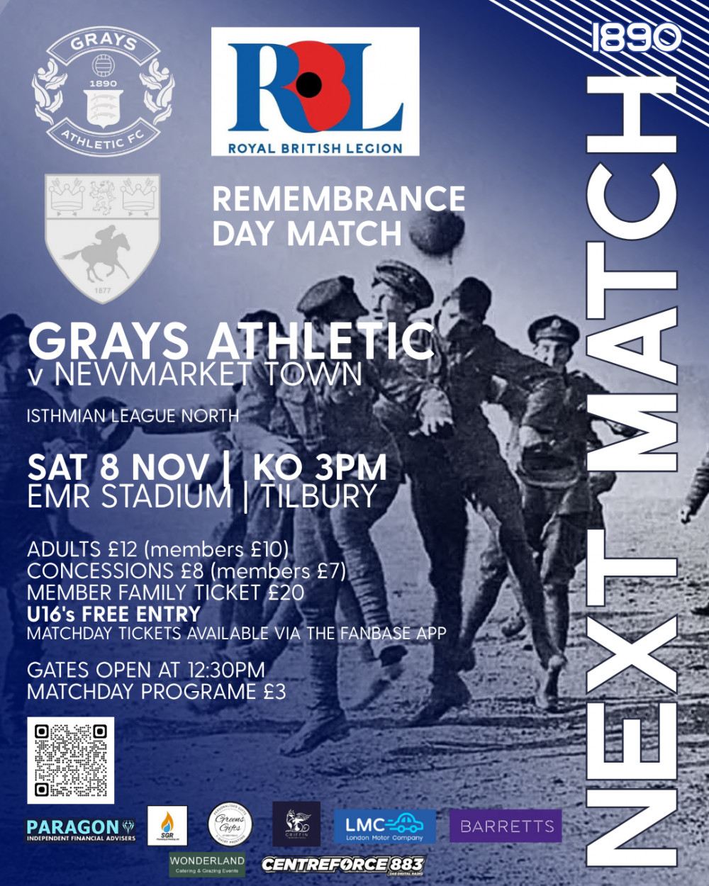 GRAYS ATHLETIC REMEBRANCE DAY MATCH