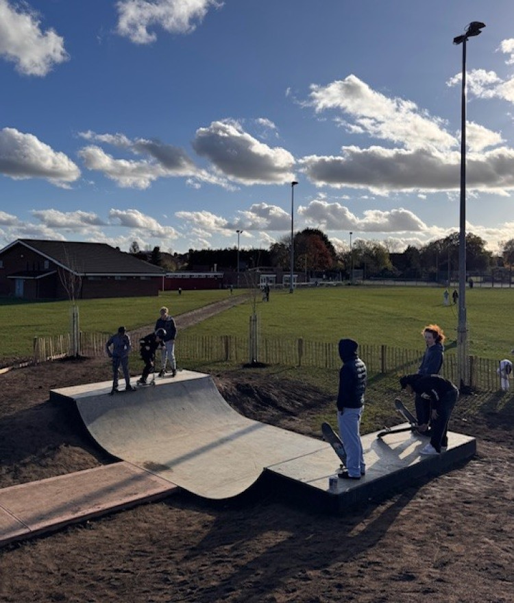 The first weekend of the new skatepark was a popular one under the autumn sun 
