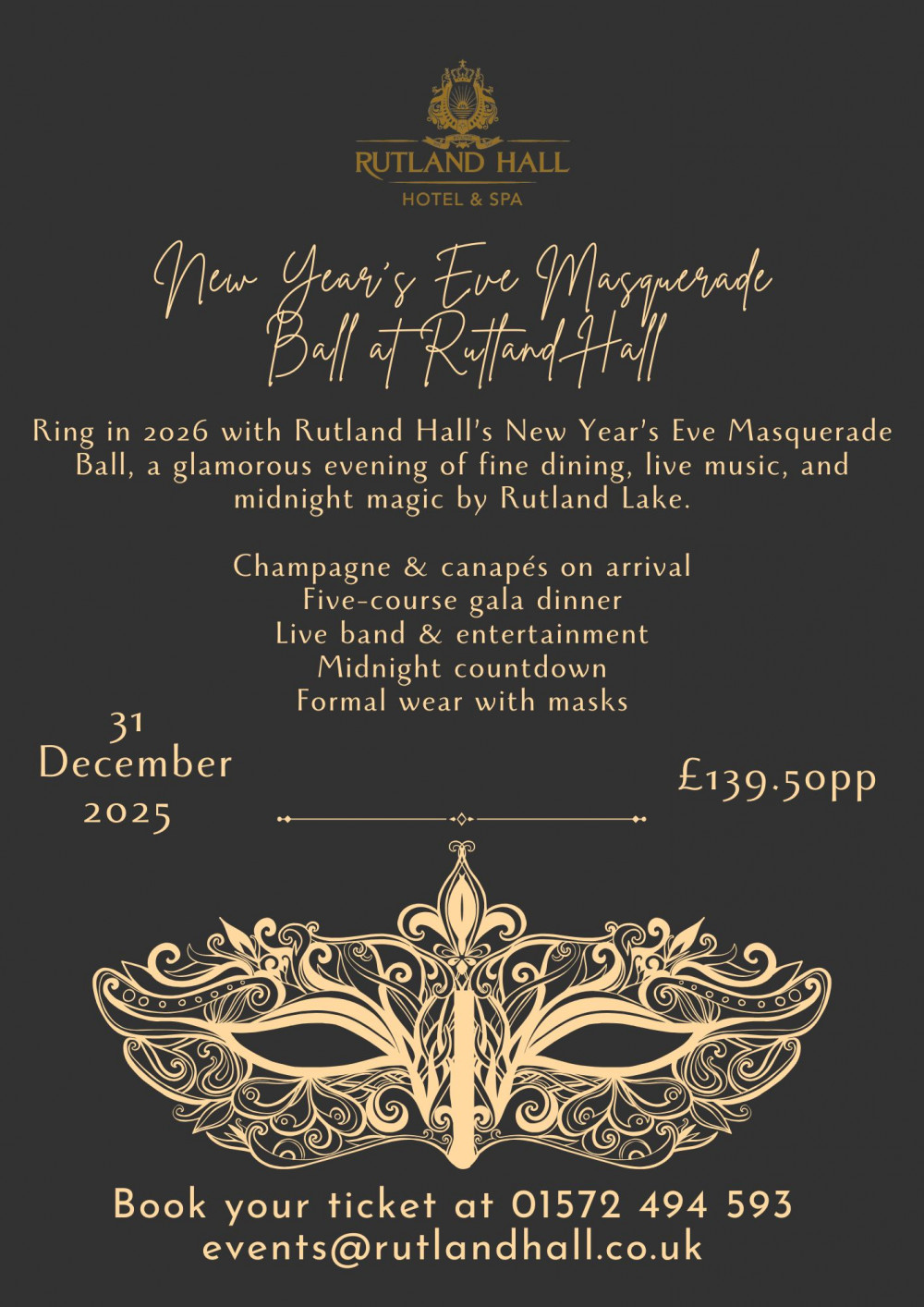 New Year’s Eve Masquerade Ball at Rutland Hall