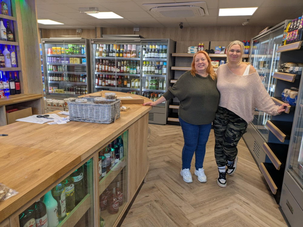 Bargain Booze Rode Heath owner, Jenny Baty, with manager Becki Wardell. (Photo: Nub News)