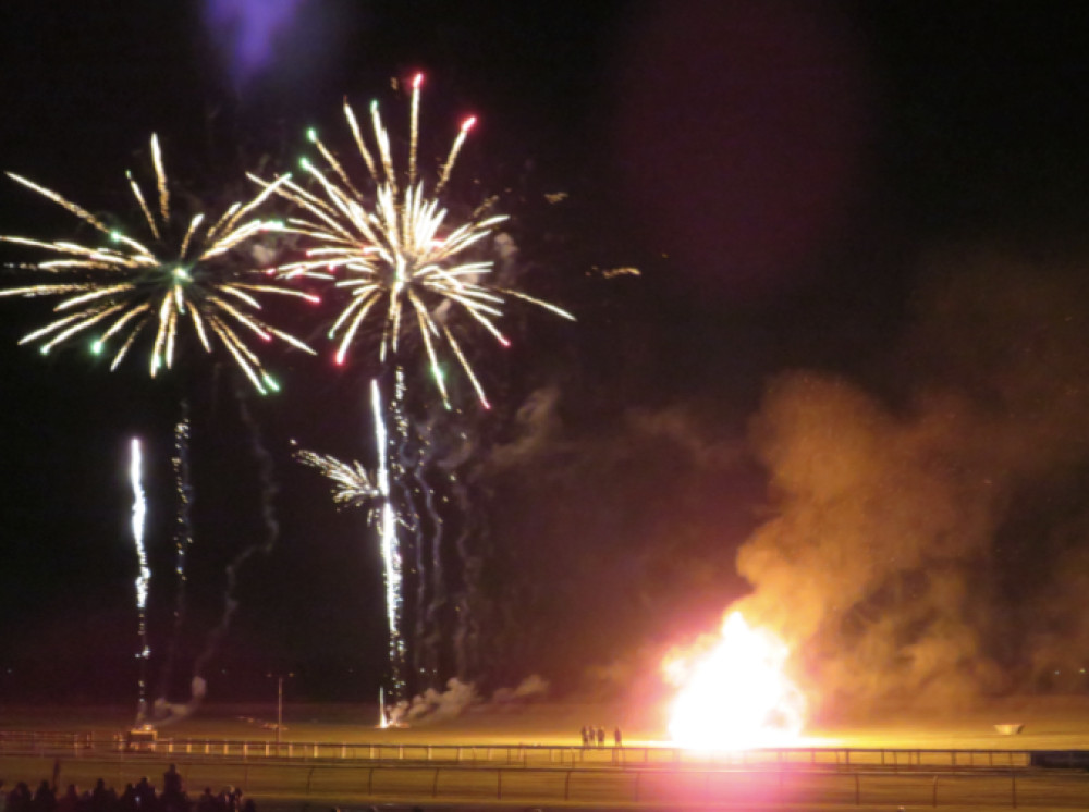 Around 400 people gathered to enjoy Warwick Town Bonfire and Fireworks at Warwick racecourse last weekend, leaving it deemed as a 'great success'. (image supplied)