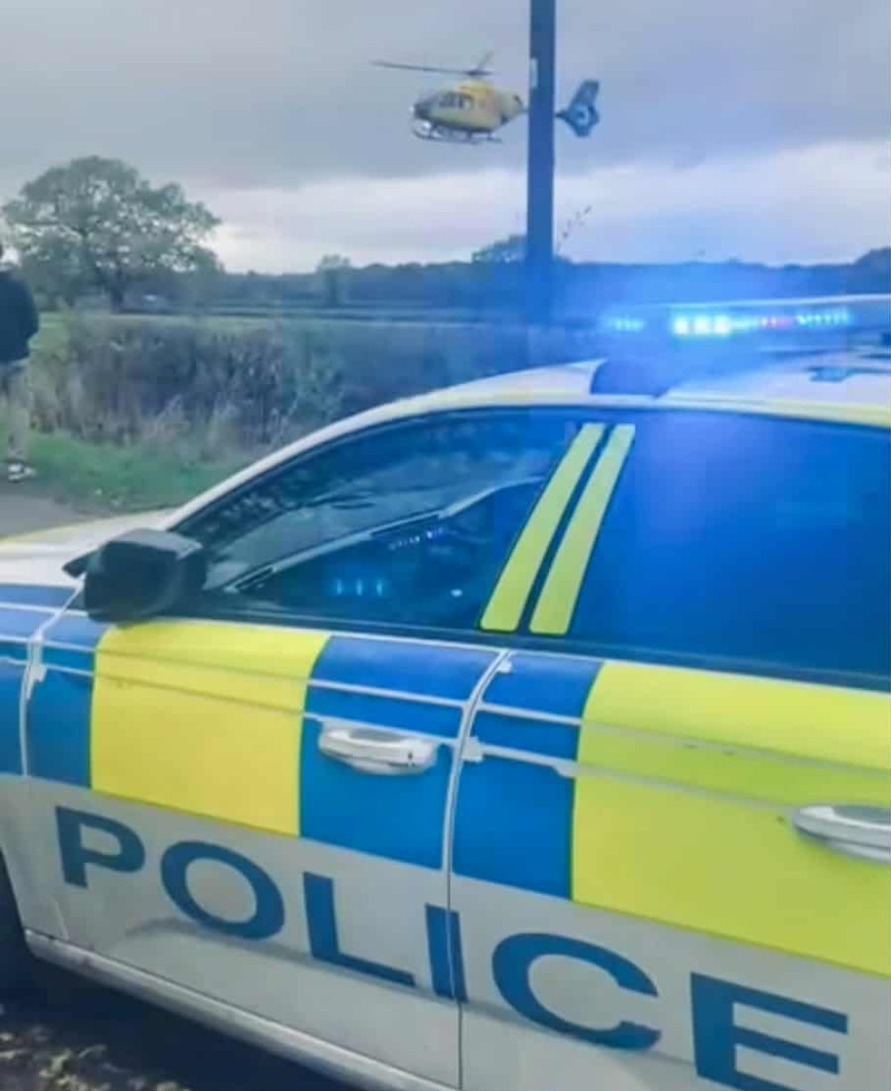 On Tuesday 4 November, emergency services were called to the Norbury area, near Wrenbury, in 'challenging' conditions (Photo: Nantwich Police).