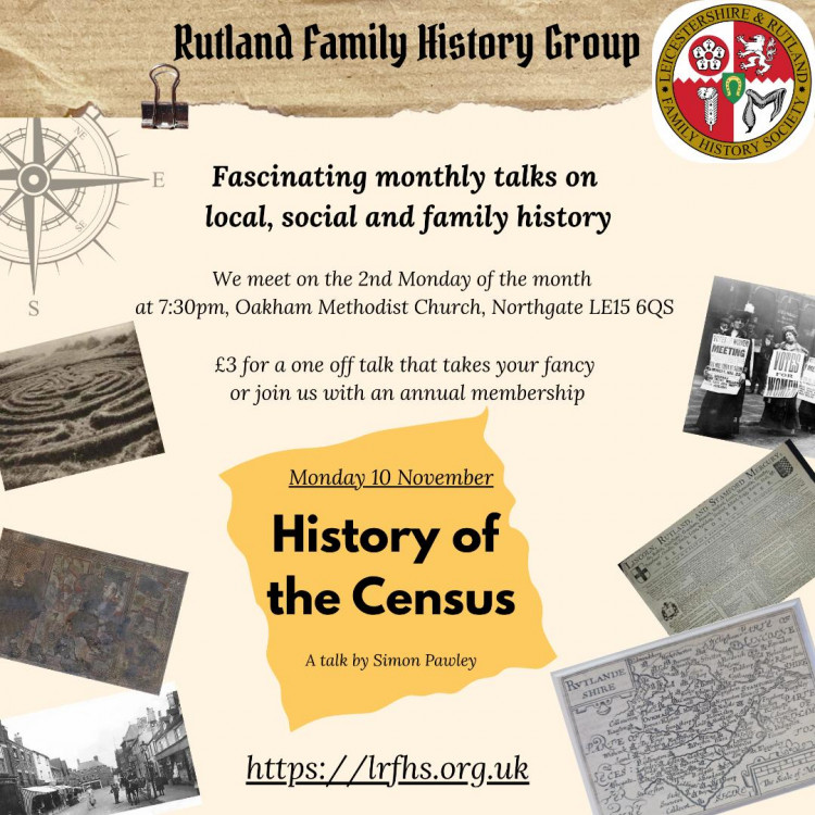 The History of the Census  -Monday 10th November 7.30 pm
