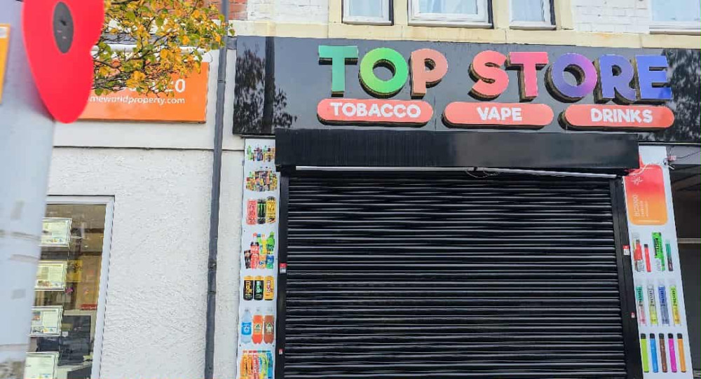 Cheshire Police took 'swift action' against Top Store, Nantwich Road, on Wednesday 5 November, following a BBC investigation into organised crime (Photo: Ryan Parker).