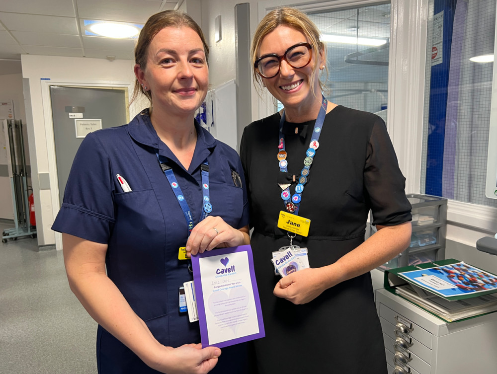 Emily Cliffe has been awarded the Cavell Courage Award (image via UHNM)
