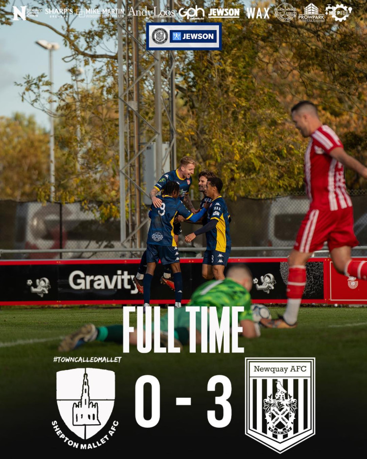 Hat-trick hero Jack Bray-Evans sinks Shepton Mallet as Newquay claim three points in tough away encounter.