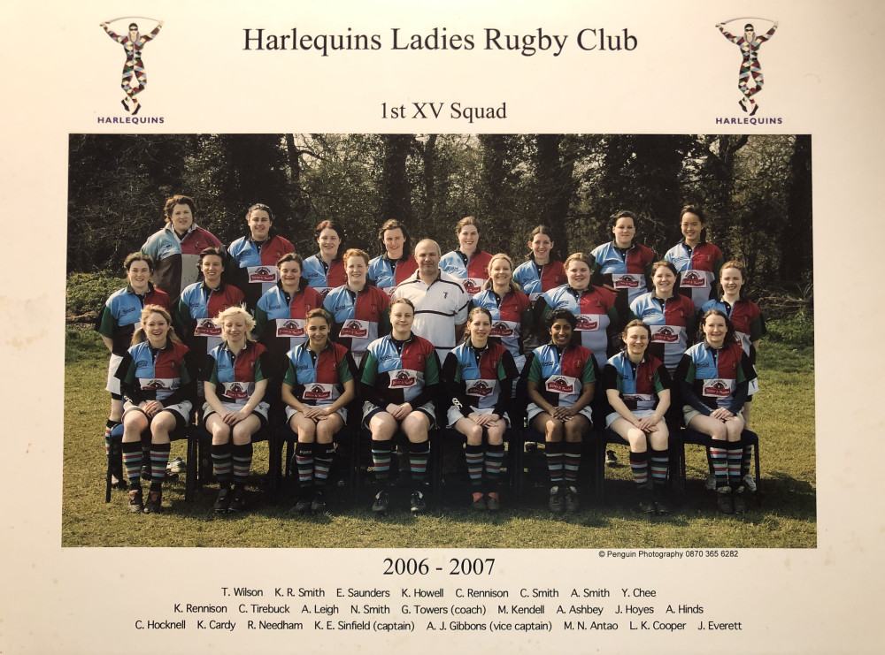 Harlequins' women's team played its first match this week in 1995 (Credit: Harlequins)