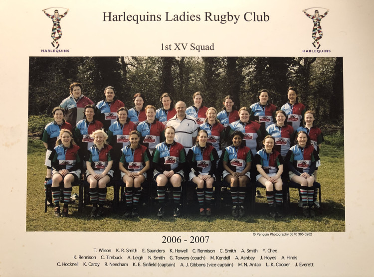 Harlequins' women's team played its first match this week in 1995 (Credit: Harlequins)