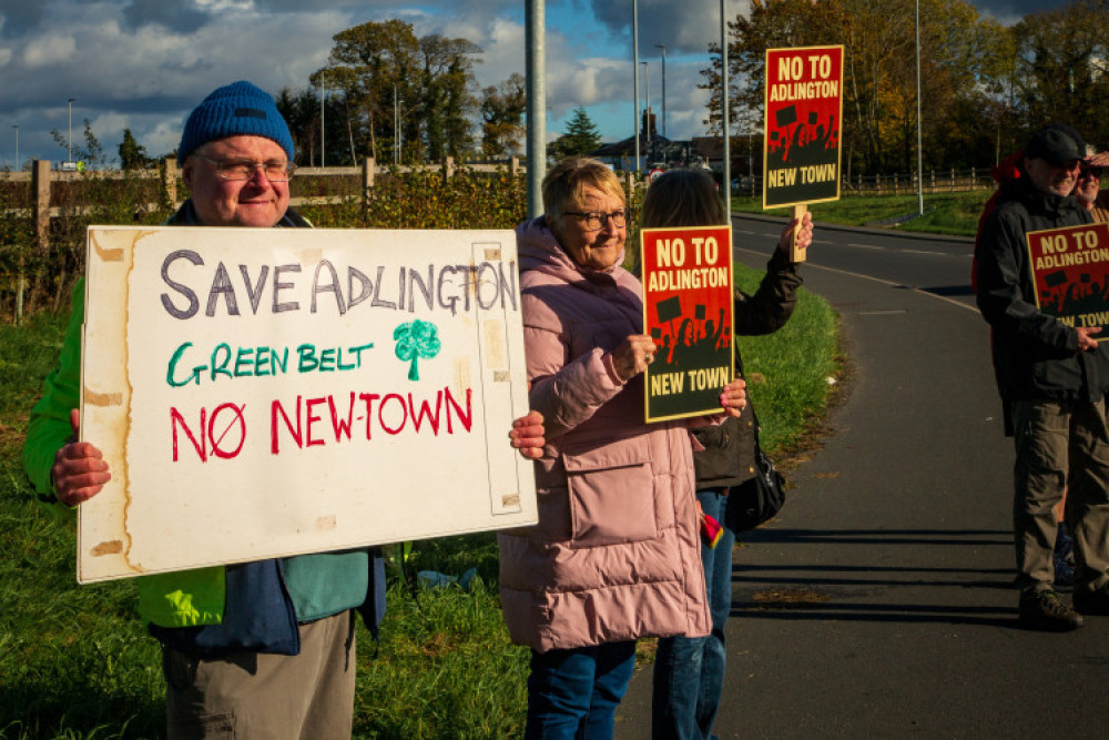 A protest against plans for Adlington new town will take place this weekend (Credit: Gekko Media)