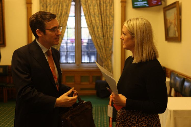 Cheshire PCC Dan Price with Esther Ghey whose daughter Brianna was murdered in 2023 launched a national Phone Free Education campaign in parliament which Dan Price wants to carry through. (Photo: PCC) 