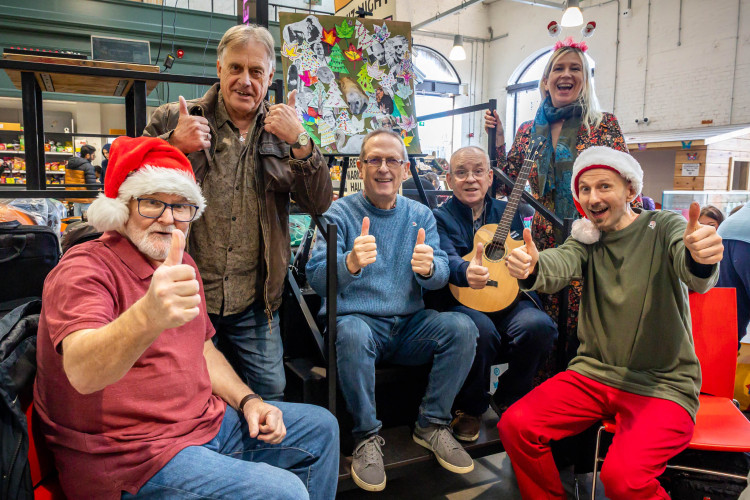 Mick Dick (The Forrest Dick Band), John Lindley, Glyn Roberts, John Miller, Deborah Edgeley (Fall in Green) and Mark Sheeky (Photo: Peter Robinson).