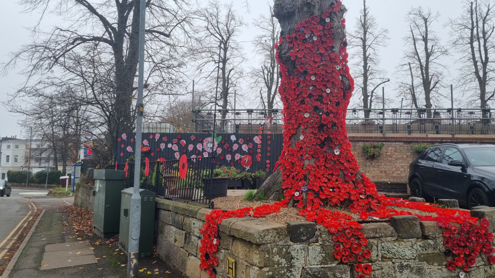 A display outside Ivanhoe Social Club made with recycled bottles by Karen Deakin (Photo: Grace Kennington)