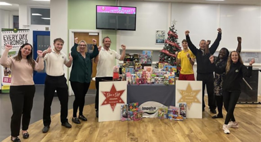 Cllr Vikki Hartstean (third from left) with staff and gift donations from Impulse Leisure Centre last year (December 2024) as part of Give a Gift 2024	 Cllr Vikki Hartstean (third from left) with staff and gift donations from Impulse Leisure Centre last year (December 2024) as part of Give a Gift 2024