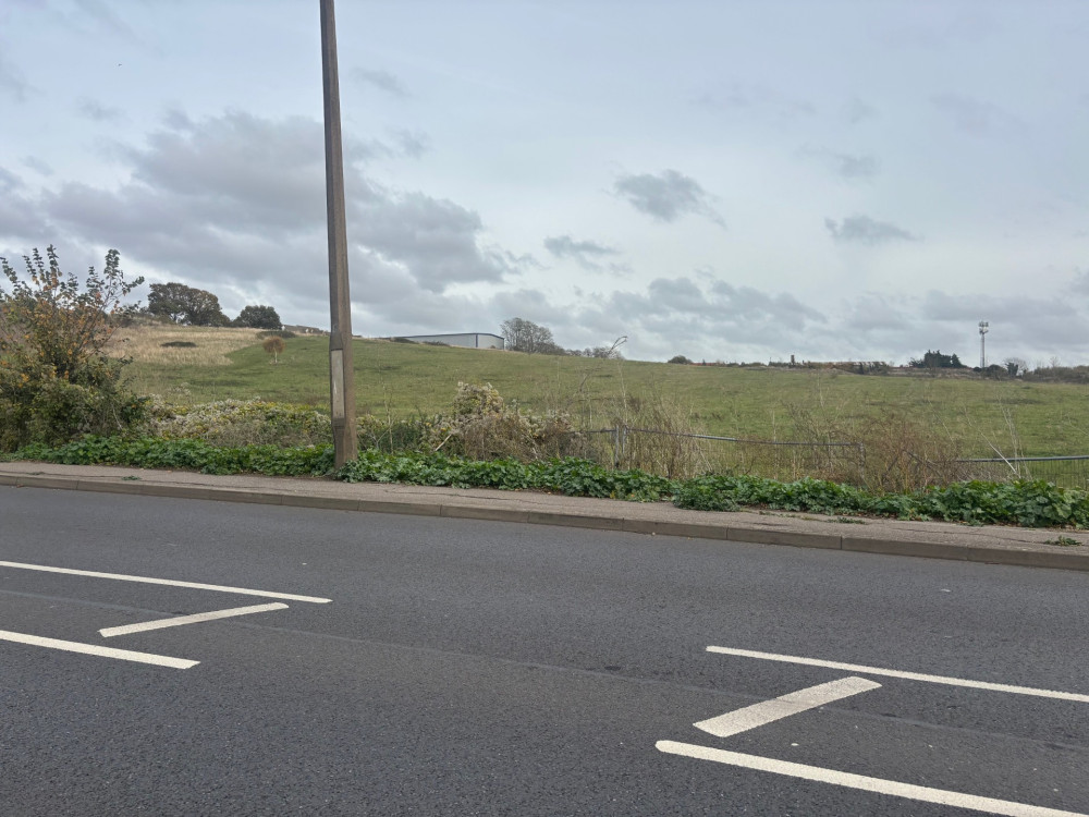 The planned site for the new develoment to the east of Chadwell Hill 