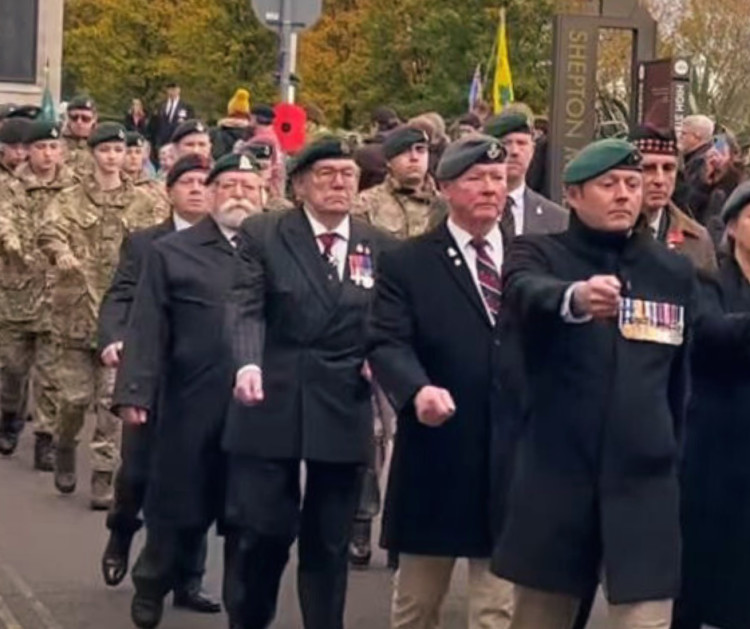 Shepton Mallet united in solemn remembrance today as the town honored fallen heroes with a parade, service, and community gathering.