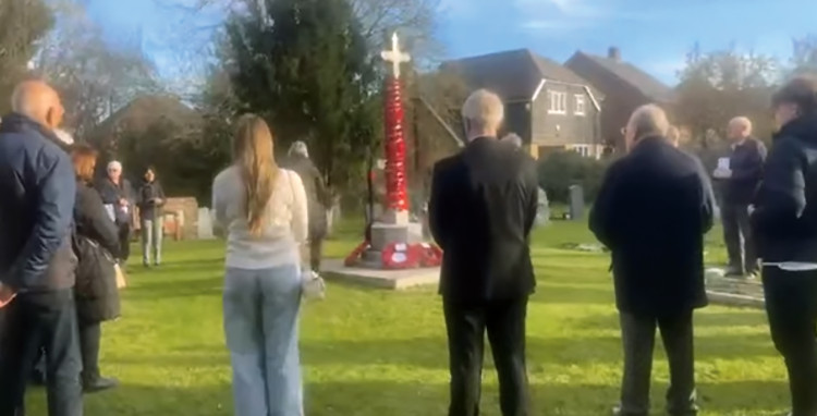 The cross at St Mary the Virgin Church was also decorated. 