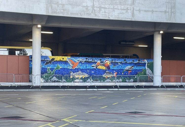 Stockport Interchange has unveiled a new mural made from 50,000 bottlecaps, depicting local wildlife (Image - Nub News)